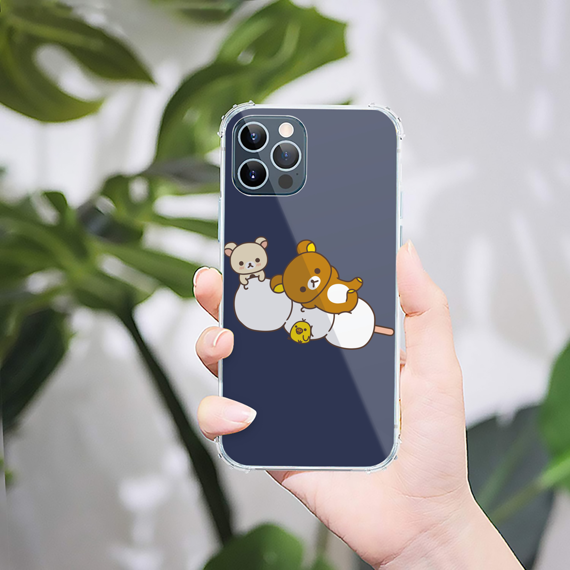 （画像用） リラックマ リラックマ キイロイトリ Rilakkuma Korilakkuma Kiiroitori 【iPhone 12シリーズ対応】透明スマホケース（クリアソフトケース）